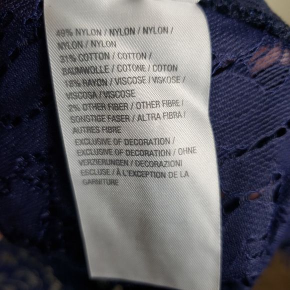 Isaac Mizrahi Live Open Front Lace Duster Kimono 3X Navy Blue - Picture 5 of 8